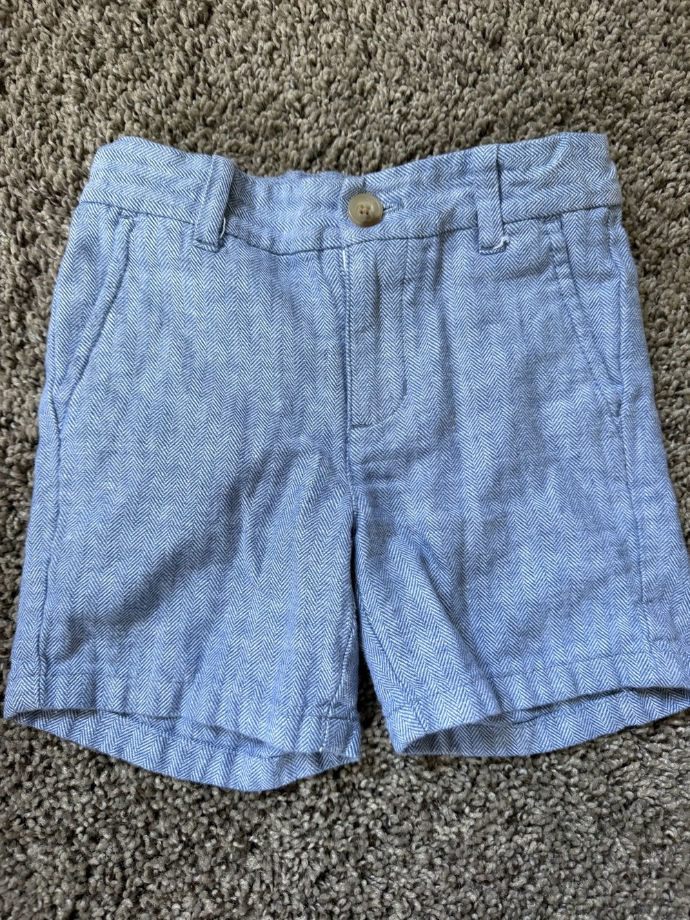 Janie and Jack Toddler Light Blue Herringbone Shorts
